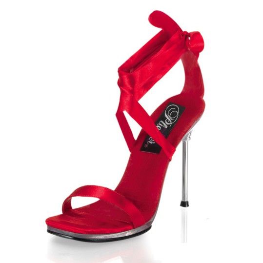 Pleaser Sandali Chic 14 Rosso Raso Pleaser Sandali Chic 14 Rosso Raso