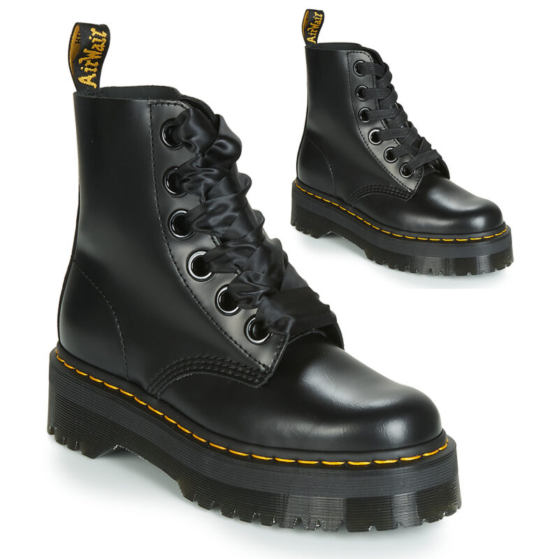 Dr. Martens MOLLY BLACK BUTTERO Schwarze Damen-Ankle-Boots - Gr&ouml;&szlig;e 1