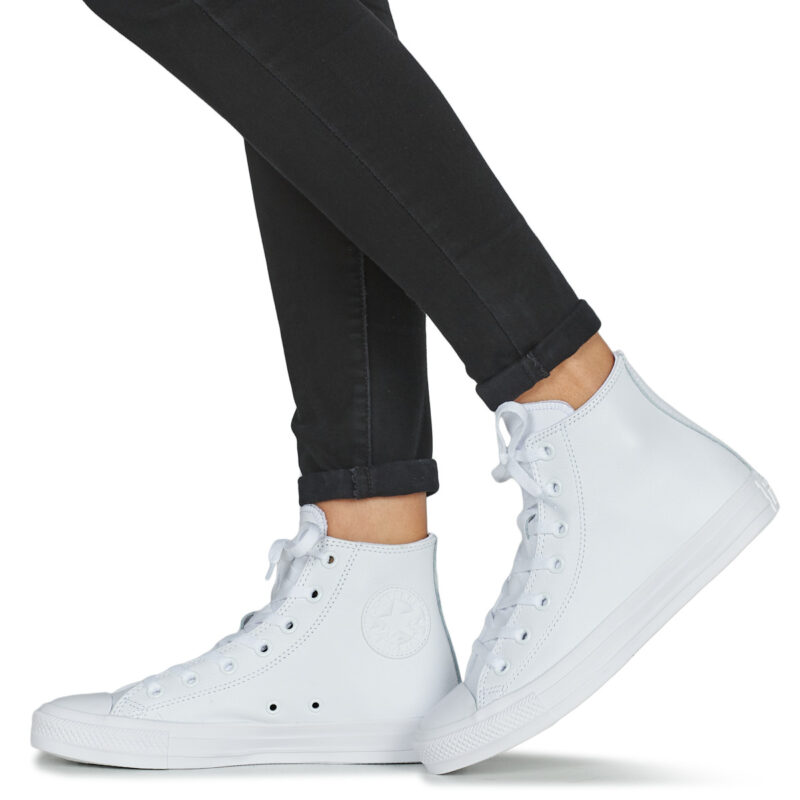 Converse  ALL STAR MONOCHROME CUIR HI  Bianco -  Sneakers alte Uomo - 8