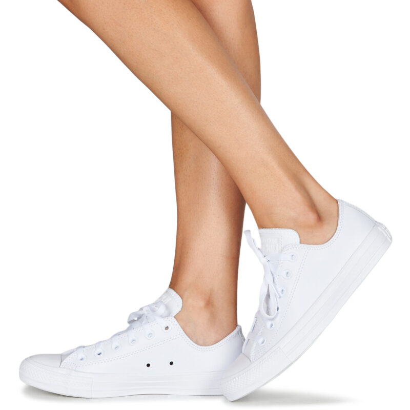 Converse ALL STAR MONOCHROME CUIR OX Wei&szlig;e Herren-Sneaker - Gr&ouml;&szlig;e 8