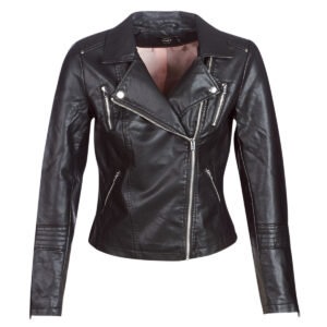 Giacca in pelle  Only  ONLGEMMA  Nero -   Giacche in pelle Donna