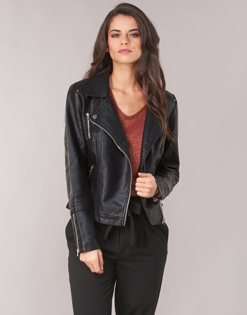 Leather jacketelle Only ONLGEMMA Black Jackets in pelle Donna - 2
