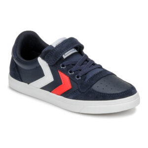 hummel SLIMMER STADIL LEATHER LOW JR Blu - Sneakers Bambino
