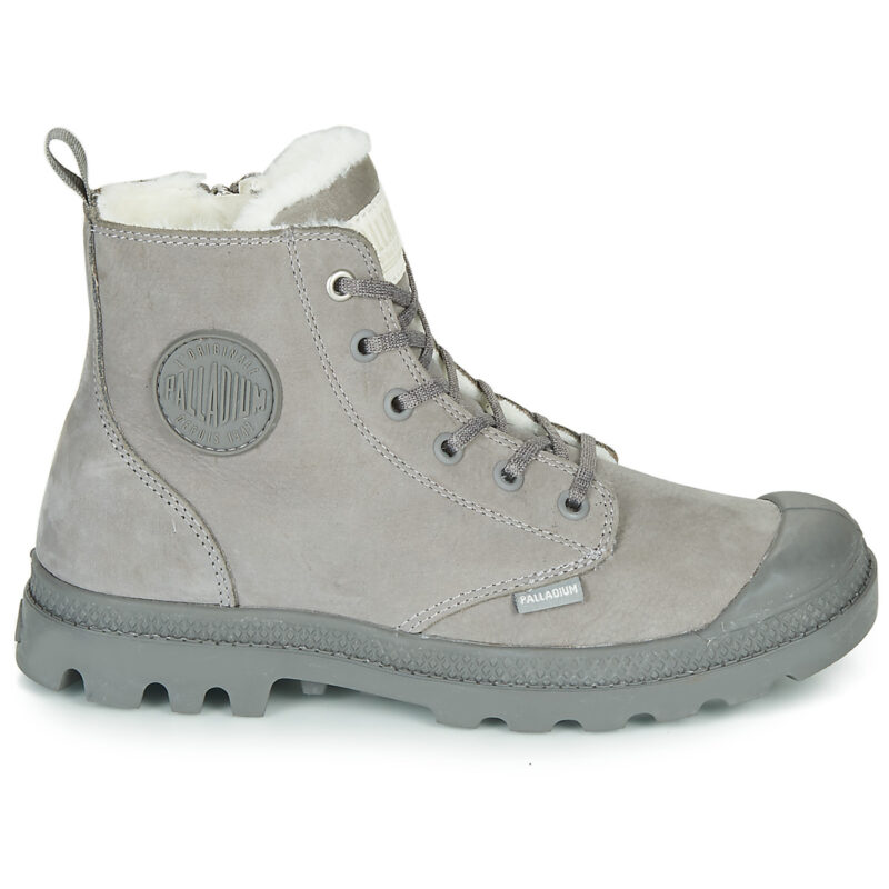 Palladium PAMPA HI ZIP WL Graue Damen-Ankle-Boots - Gr&ouml;&szlig;e 2
