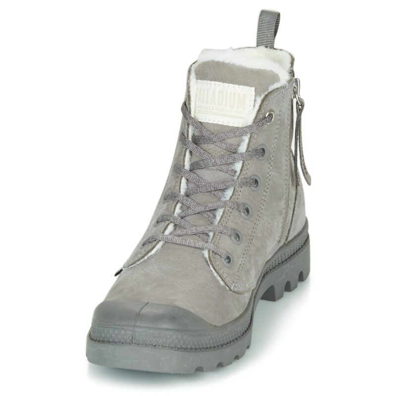 Palladium PAMPA HI ZIP WL Graue Damen-Ankle-Boots - Gr&ouml;&szlig;e 3