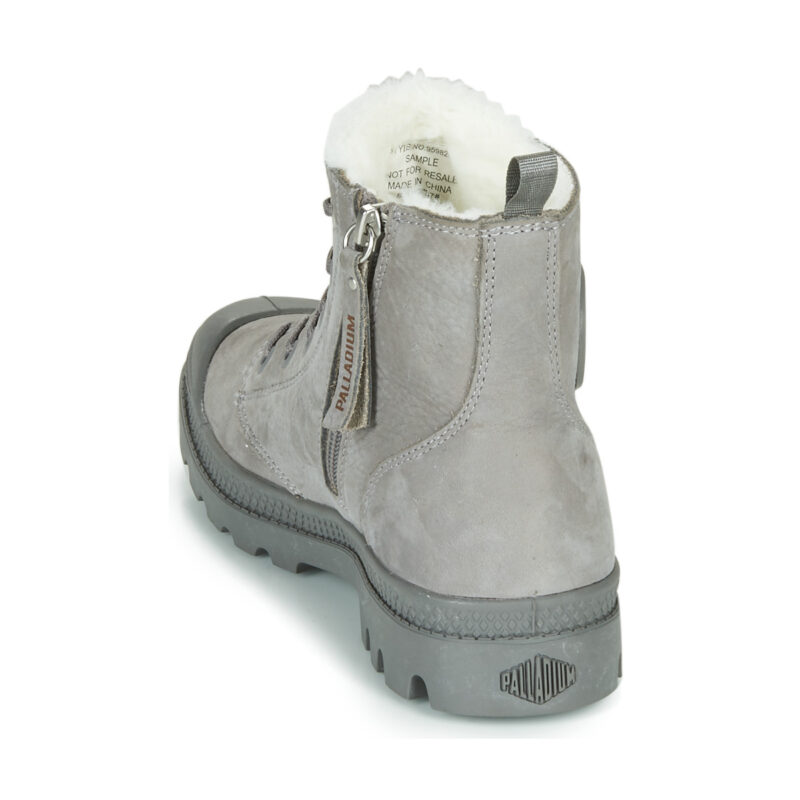Palladium PAMPA HI ZIP WL Graue Damen-Ankle-Boots - Gr&ouml;&szlig;e 5
