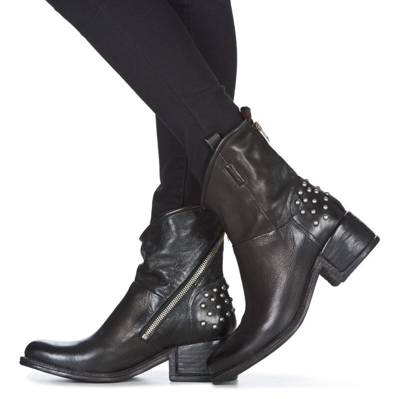 Airstep / AS98 OPEA STUDS Schwarze Damen-Ankle-Boots - Gr&ouml;&szlig;e 8