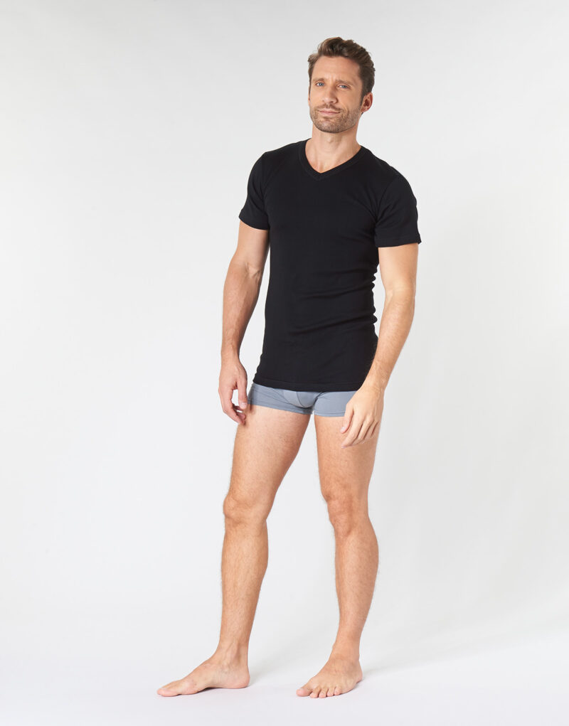 T-shirt  Athena  T SHIRT COL V  Nero -  T-shirt maniche corte Uomo - 3
