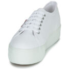 Superga 2790-COTWPRINTEDLOGOGLITTER Wei&szlig;e Low-Top-Sneaker f&uuml;r Damen - Gr&ouml;&szlig;e 3
