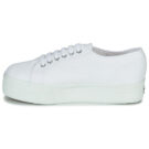 Superga 2790-COTWPRINTEDLOGOGLITTER Wei&szlig;e Low-Top-Sneaker f&uuml;r Damen - Gr&ouml;&szlig;e 4