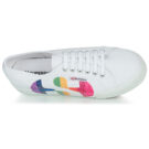 Superga 2790-COTWPRINTEDLOGOGLITTER Wei&szlig;e Low-Top-Sneaker f&uuml;r Damen - Gr&ouml;&szlig;e 6