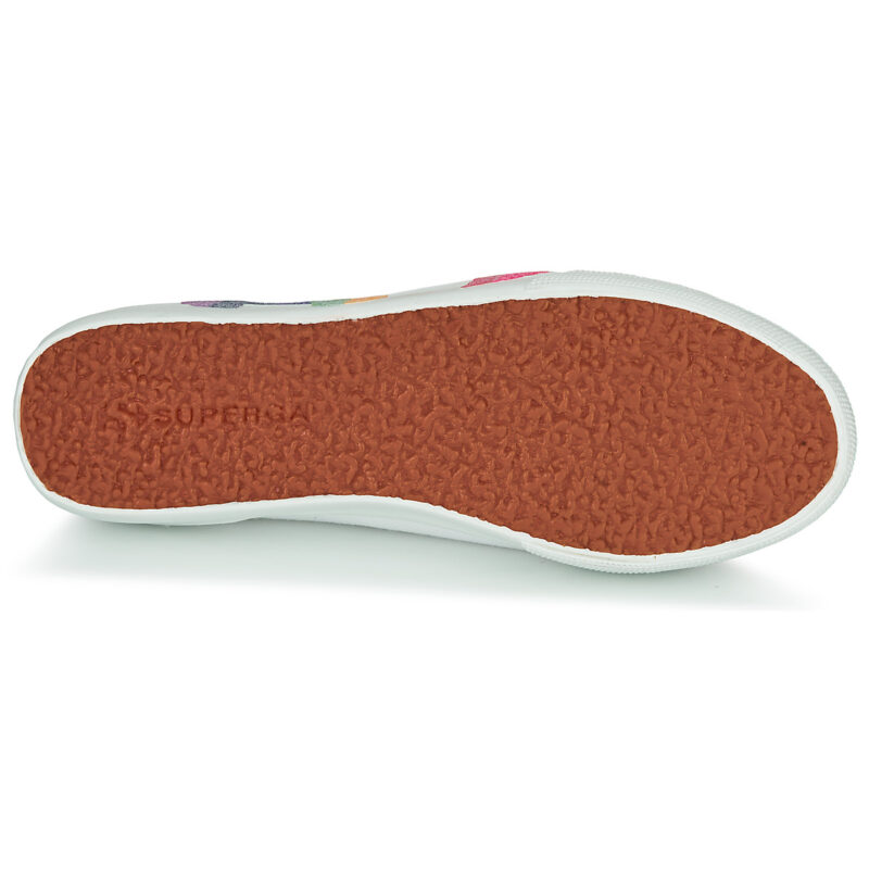 Superga 2790-COTWPRINTEDLOGOGLITTER Wei&szlig;e Low-Top-Sneaker f&uuml;r Damen - Gr&ouml;&szlig;e 7
