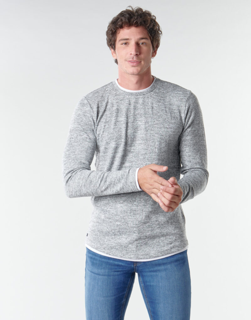 T-shirts a maniche lunghe Deeluxe MOHANSON Grigio T-shirts a maniche lunghe Uomo - 2