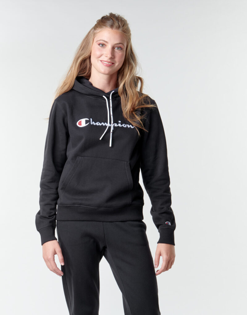 Felpe con cappuccio Champion HEAVY COMBED COTTON FLEECE Nero Felpe con cappuccio Donna - 2