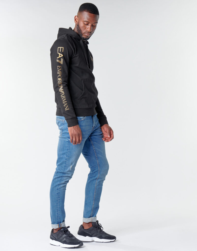 Felpe Emporio Armani EA7 TRAIN LOGO SERIES M HOODIE RN COFT Nero Felpe Uomo - 3