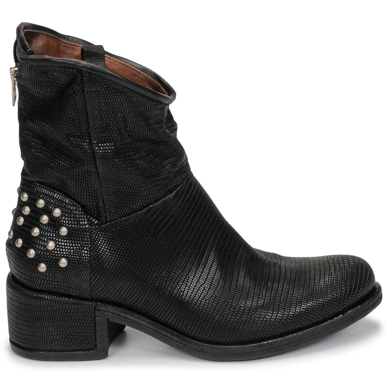 Airstep / AS98 OPEA STUDS Schwarze Damen-Ankle-Boots - Gr&ouml;&szlig;e 2
