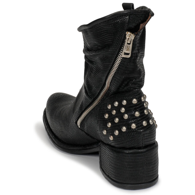 Airstep / AS98 OPEA STUDS Schwarze Damen-Ankle-Boots - Gr&ouml;&szlig;e 5