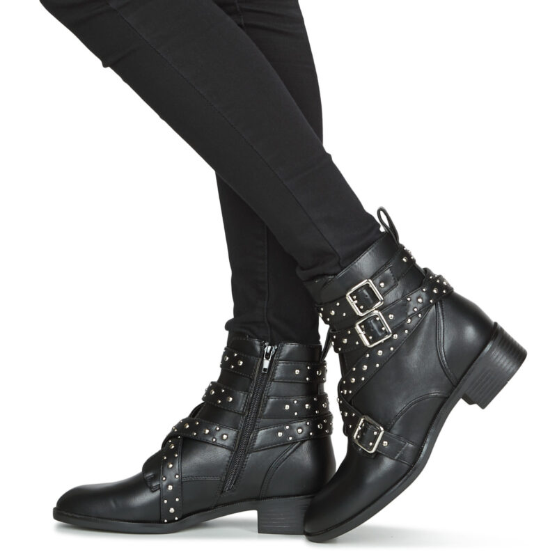 Only BRIGHT 14 PU STUD BOOT Black Women's Ankle Boots - 8