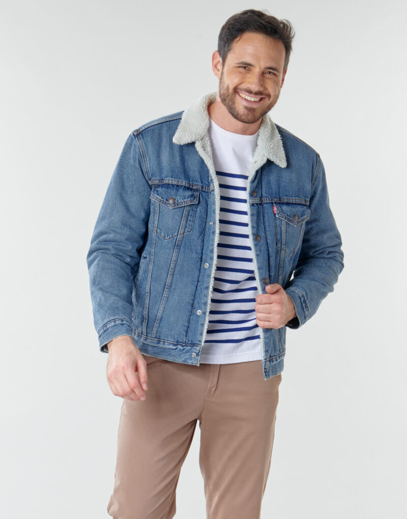 Giacca in jeans Levis TYPE 3 SHERPA TRUCKER Blu Giacche in jeans Uomo - 2