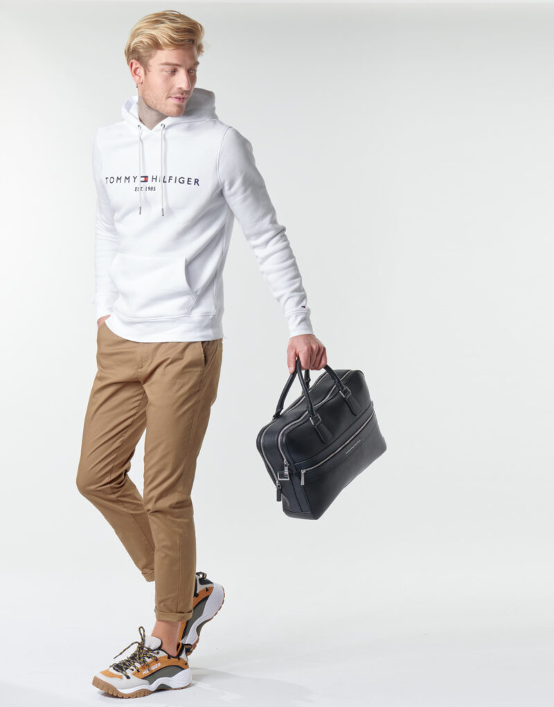 Felpe con cappuccio Tommy Hilfiger TOMMY LOGO HOODY Bianco Felpe con cappuccio Uomo - 3