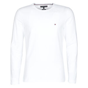 T-shirts a maniche lunghe  Tommy Hilfiger  STRETCH SLIM FIT LONG SLEEVE TEE  Bianco -  T-shirts a maniche lunghe Uomo