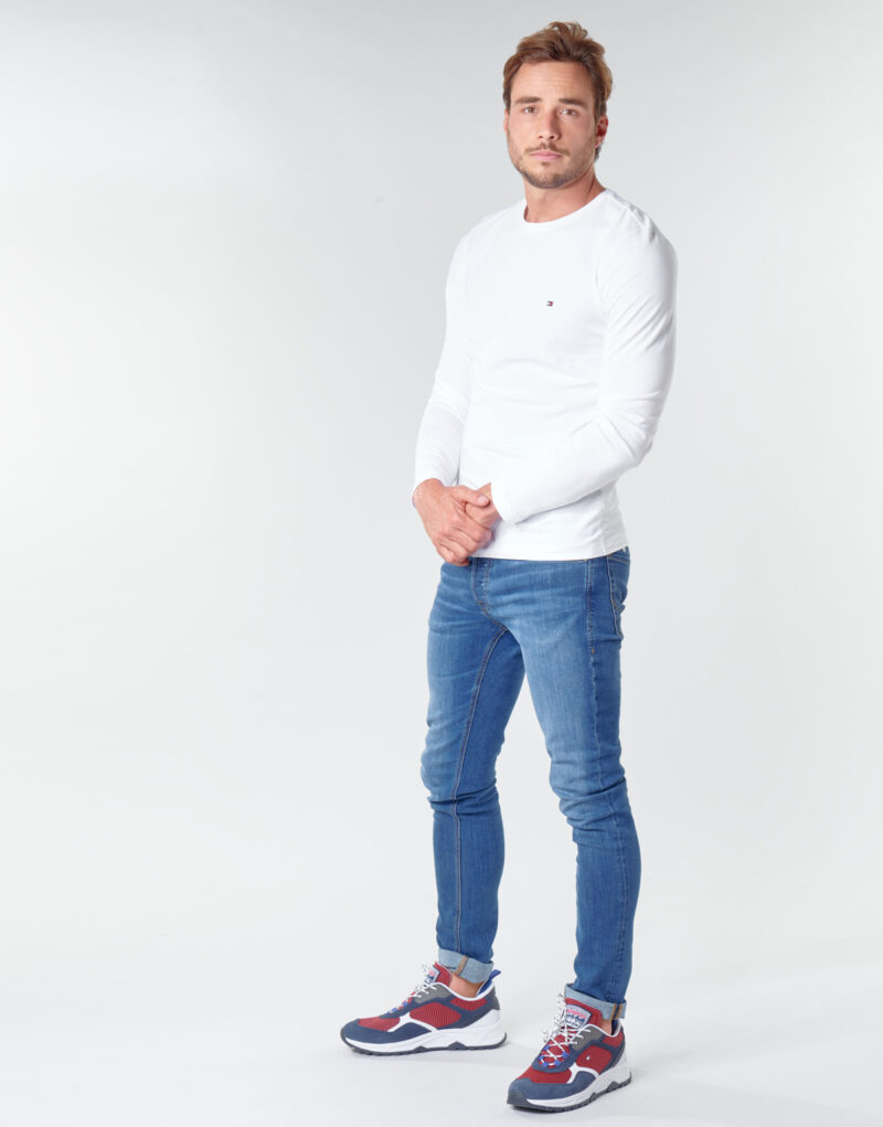 Tommy Hilfiger STRETCH SLIM FIT LONG SLEEVE TEE White Long-sleeved T-shirts Men - 3