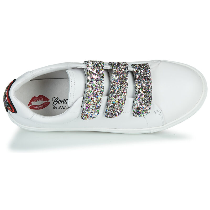 Bons baisers de Paname EDITH GLITTER TONGUE Bianco Sneakers basse Donna - 6