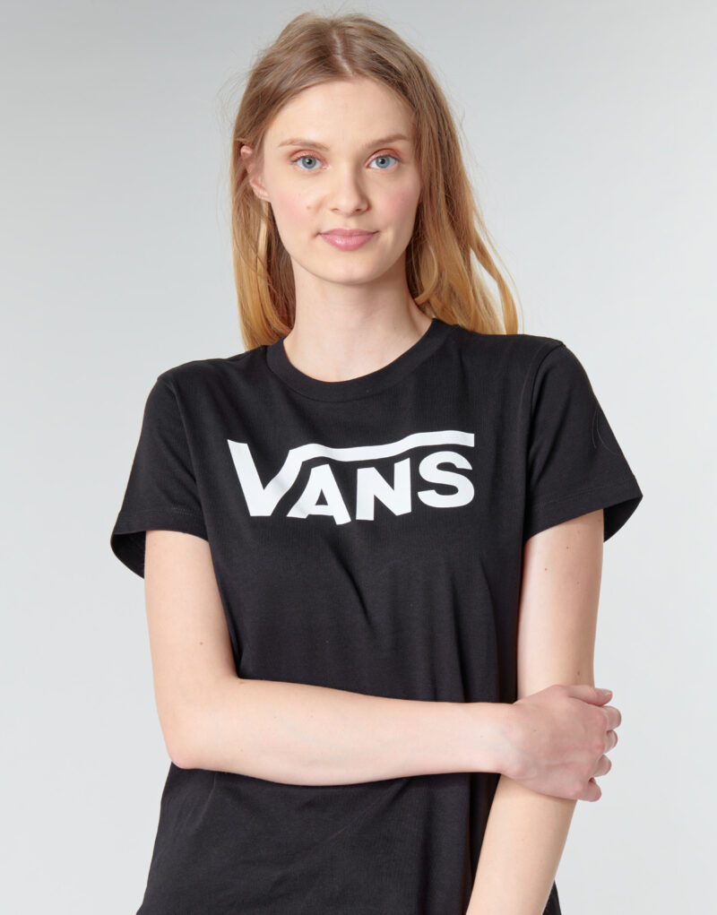 Camiseta Vans FLYING V CREW TEE Negra Camiseta de manga corta Mujer - 5