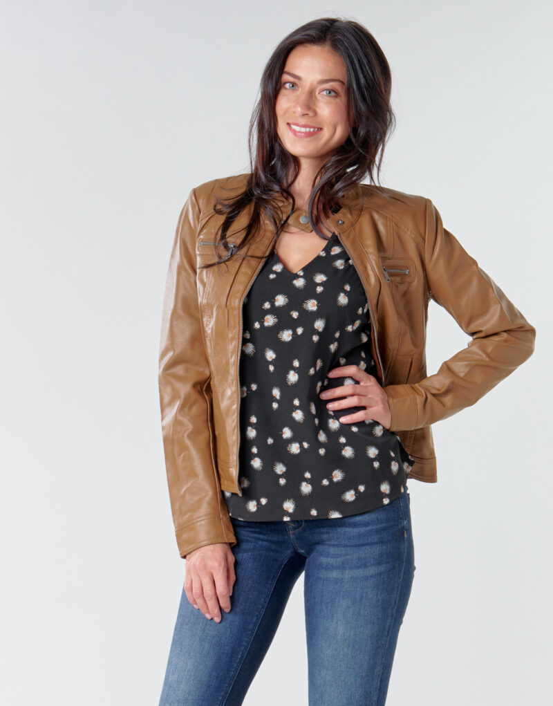 Leather jacketelle Only ONLBANDIT Brown Leather jacketselle Donna - 2
