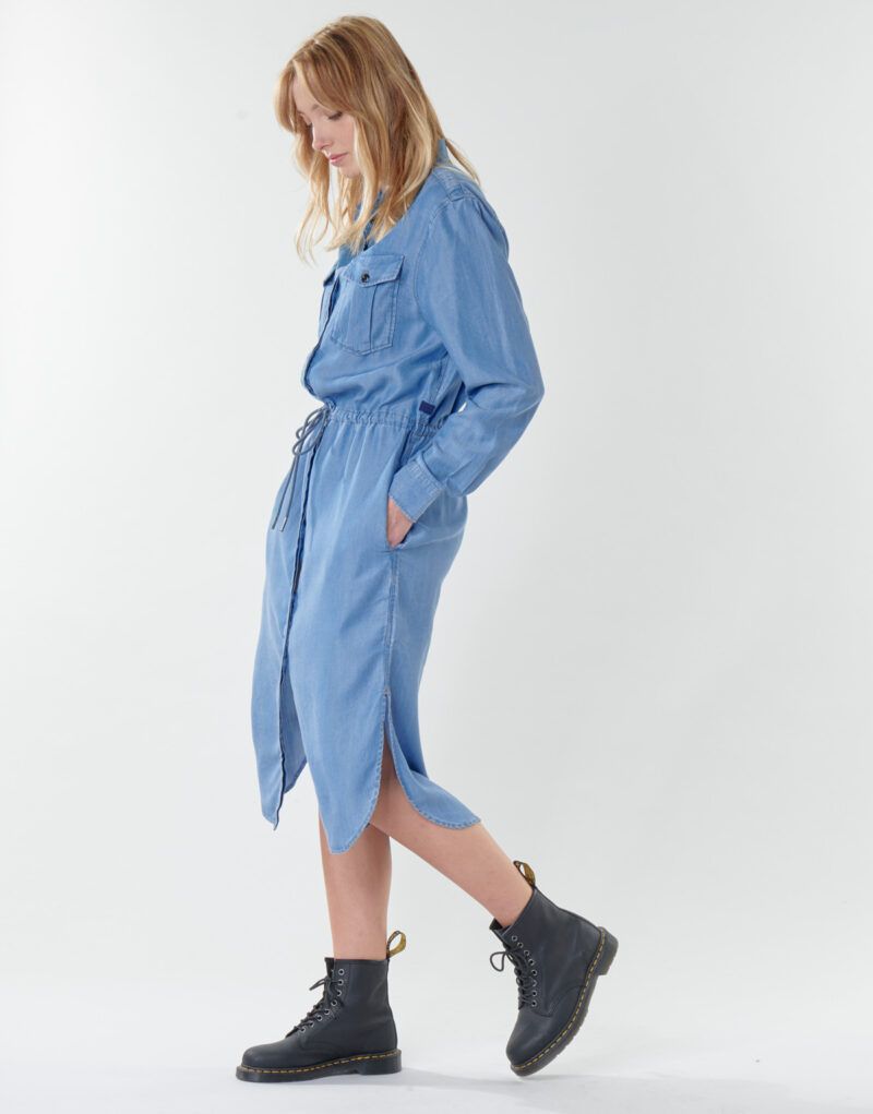 Abito G-Star Raw Rovic maxi shirt dress ls Blu Abiti Lunghi Donna - 3