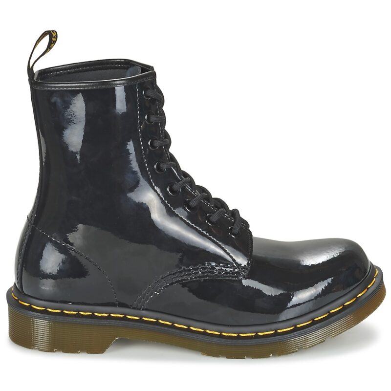 Dr. Martens 1460 W BLACK PATENT LAMPER Schwarz Damen Stiefel - 2