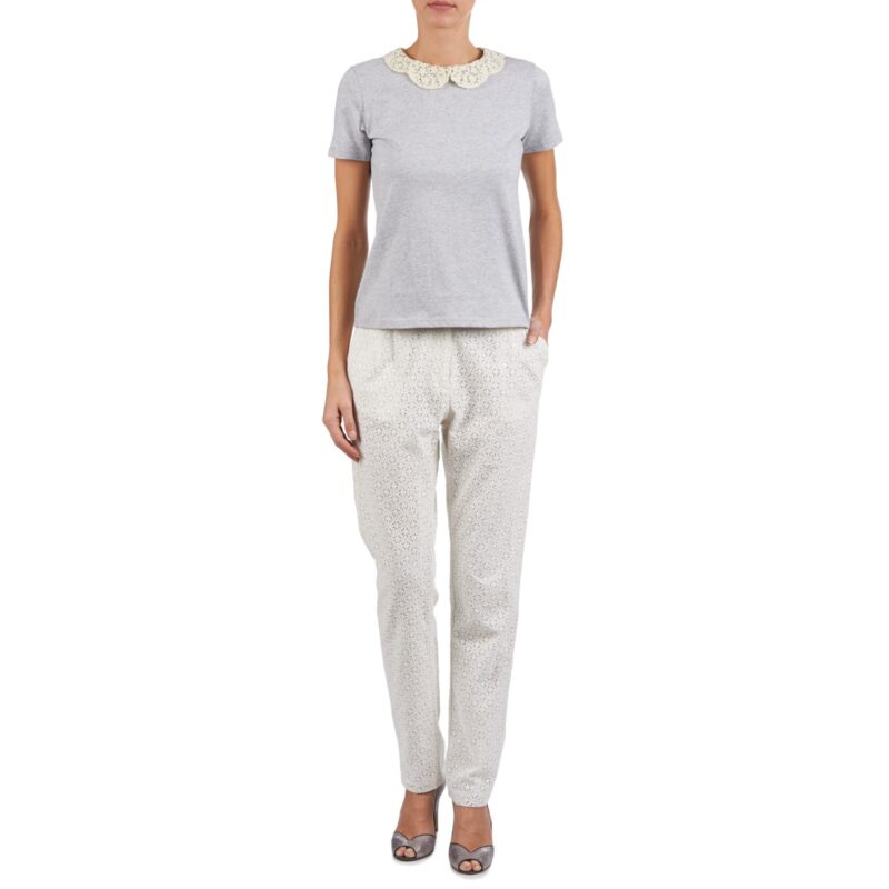 Pantaolini dritti Manoush FLOWER BADGE Bianco Pantaolini dritti Donna - 2