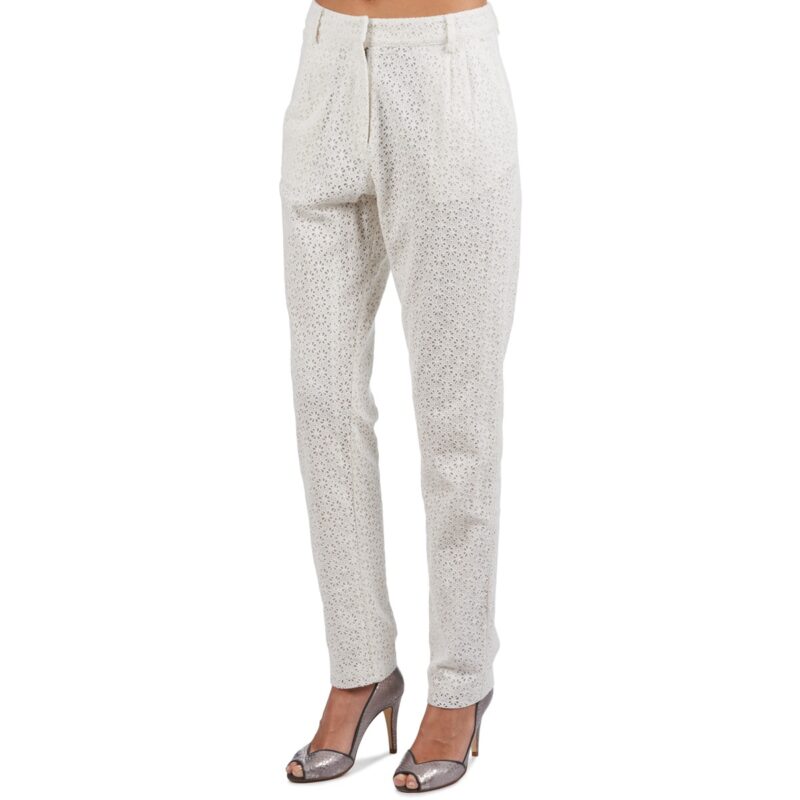 Pantaolini dritti Manoush FLOWER BADGE Bianco Pantaolini dritti Donna - 5