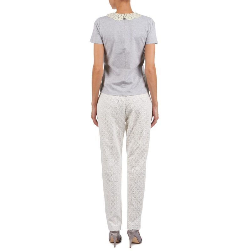 Pantaolini dritti Manoush FLOWER BADGE Bianco Pantaolini dritti Donna - 6