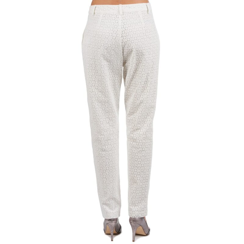 Pantaolini dritti Manoush FLOWER BADGE Bianco Pantaolini dritti Donna - 7