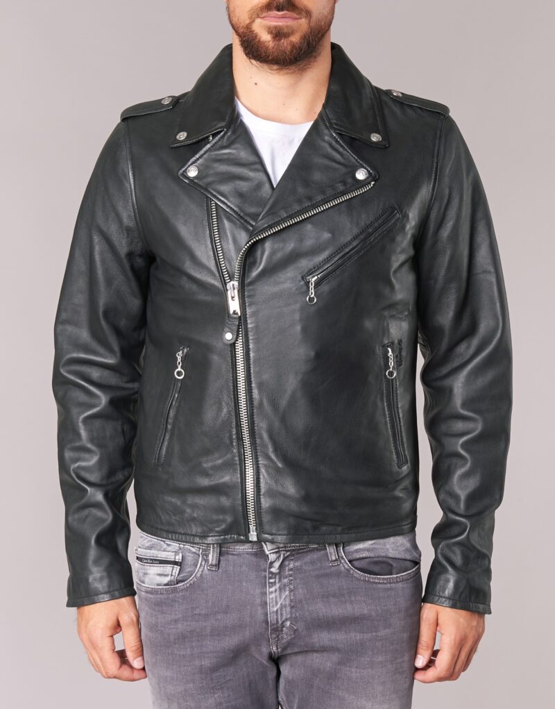 Giacca in pelle Schott LEVOQ Nero Giacche in pelle Uomo - 4