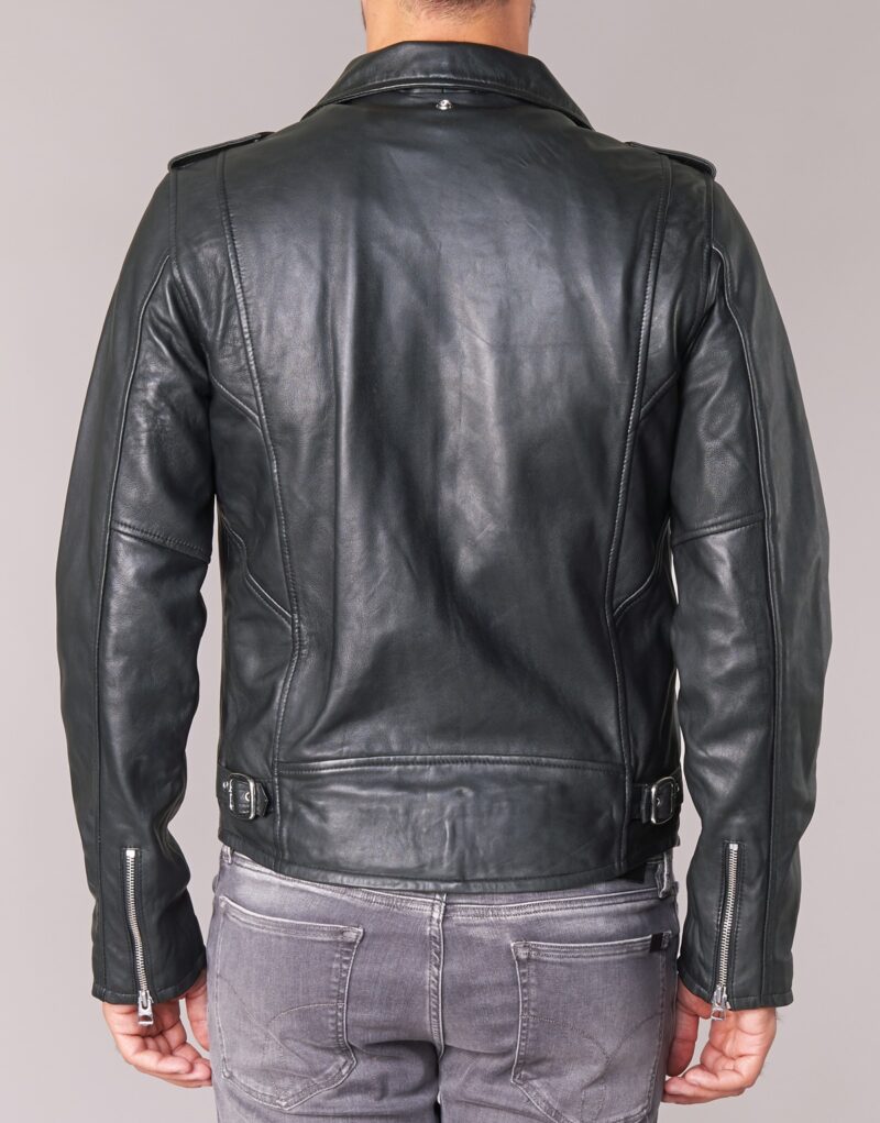 Giacca in pelle Schott LEVOQ Nero Giacche in pelle Uomo - 5
