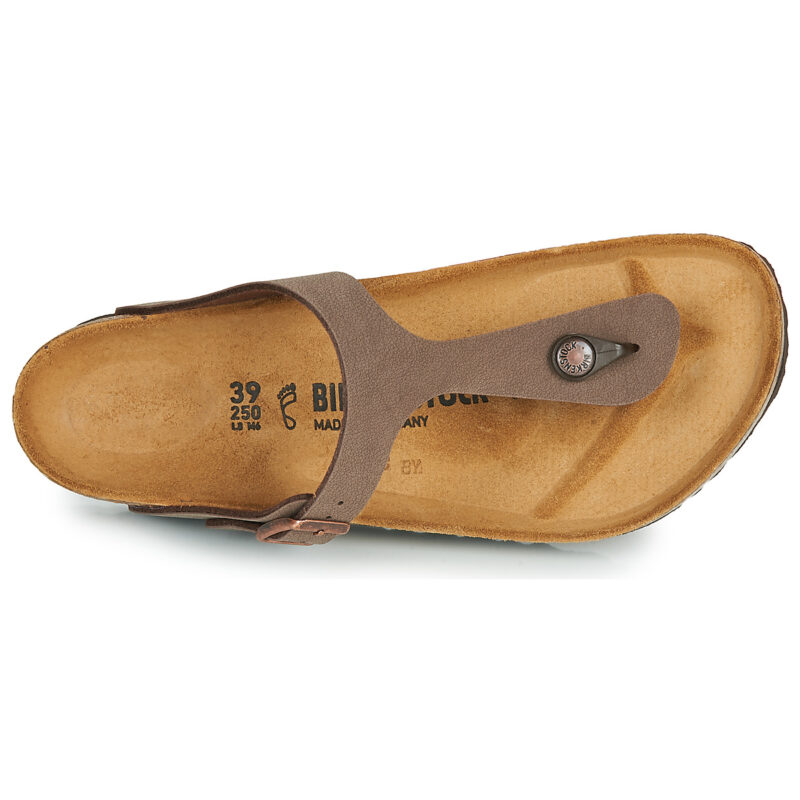 BIRKENSTOCK Gizeh Birko-flor / Nubuck / Mocca / Regular Brown Flip Flops Men - 6
