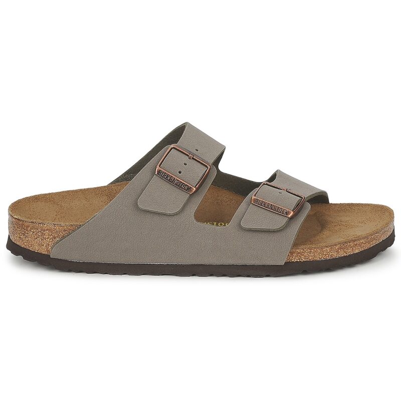 Chausson homme BIRKENSTOCK Arizona Birko-flor / Nubuck / Pierre / Gris &eacute;troit - Pointure 2