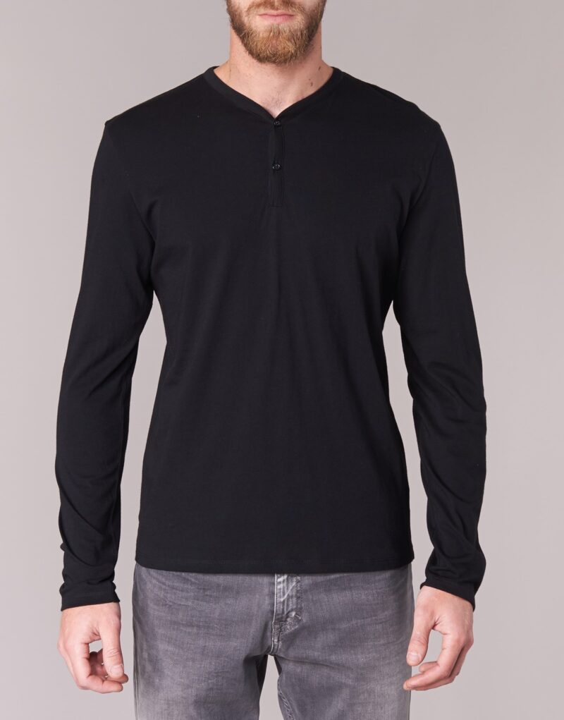 T-shirts &agrave; manches longues noirs BOTD ETUNAMA pour hommes - 4