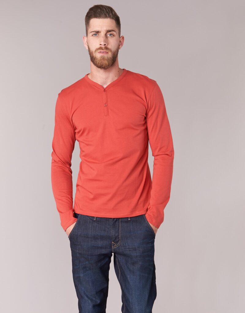 T-shirts &agrave; manches longues rouges BOTD ETUNAMA pour hommes - 2