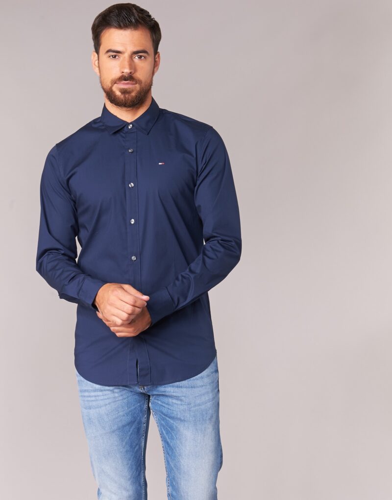 Camicia a maniche lunghe Tommy Jeans TJM ORIGINAL STRETCH SHIRT Blu Camicie a maniche lunghe Uomo - 2