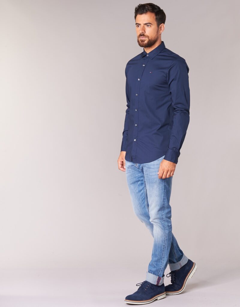Camicia a maniche lunghe Tommy Jeans TJM ORIGINAL STRETCH SHIRT Blu Camicie a maniche lunghe Uomo - 3