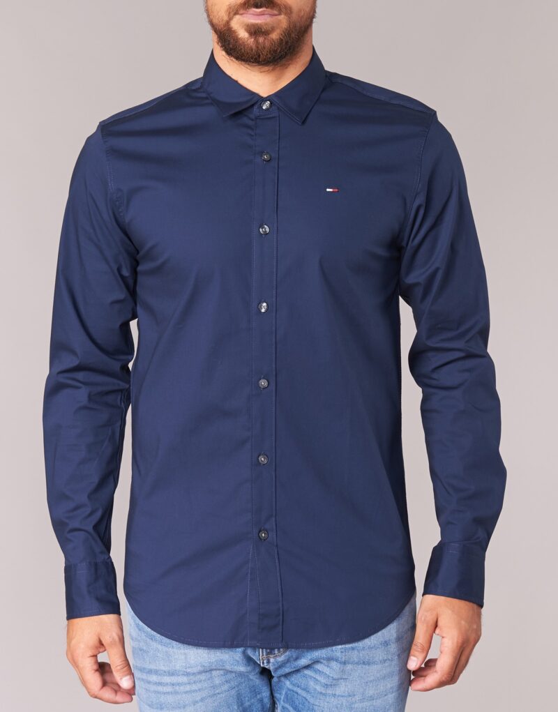 Camicia a maniche lunghe Tommy Jeans TJM ORIGINAL STRETCH SHIRT Blu Camicie a maniche lunghe Uomo - 4