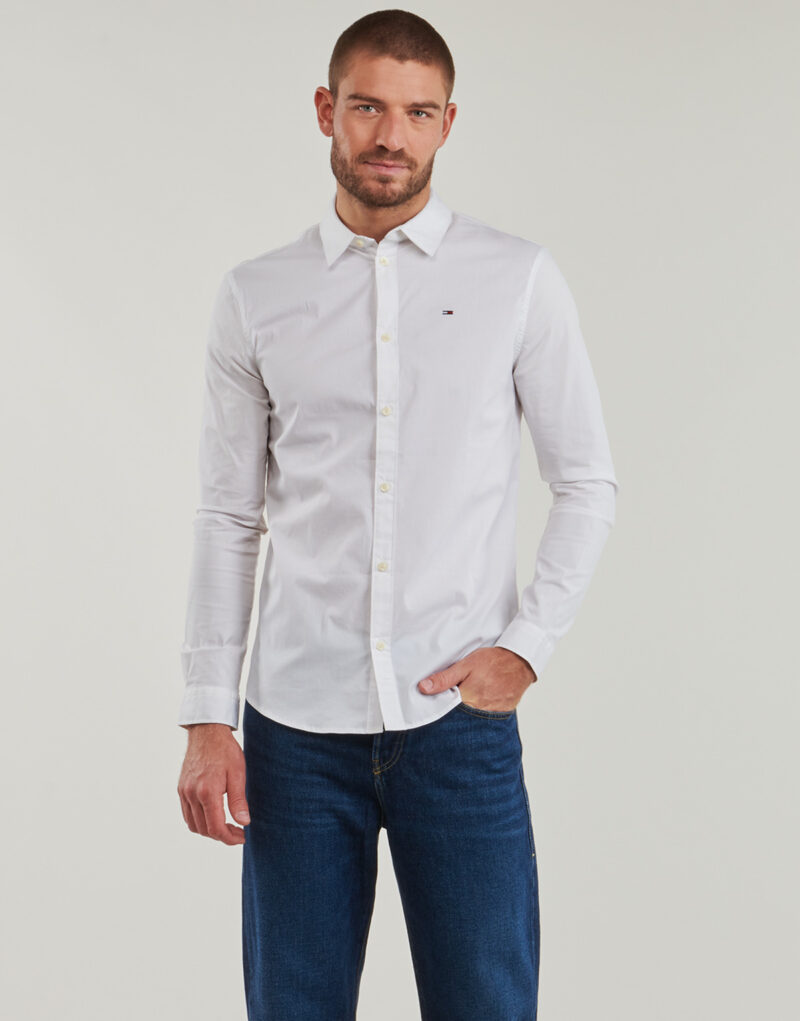 Camicia a maniche lunghe Tommy Jeans TJM ORIGINAL STRETCH SHIRT Bianco Camicie a maniche lunghe Uomo - 2