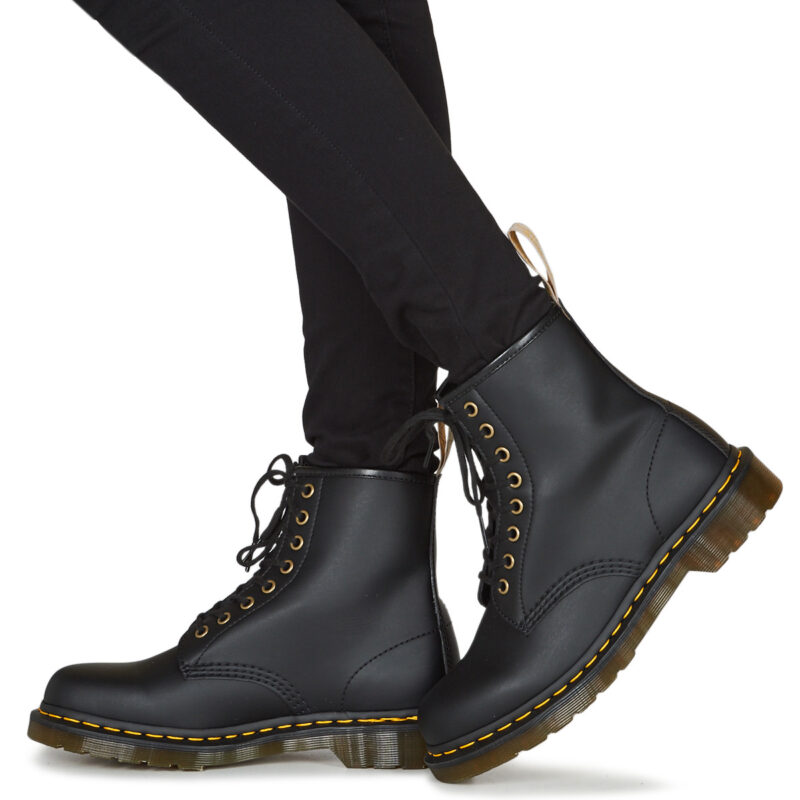 Dr. Martens VEGAN 1460 BLACK FELIX RUB OFF Nero Stivaletti Uomo - 8