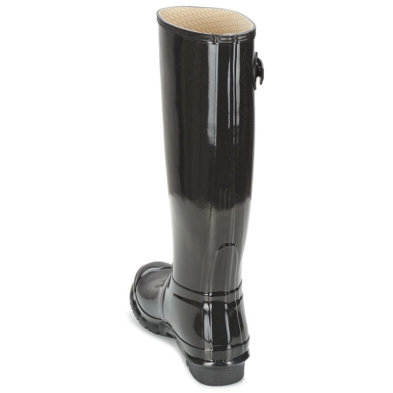 Hunter WOMEN'S ORIGINAL TALL GLOSS Black Rain Boots Women - 5
