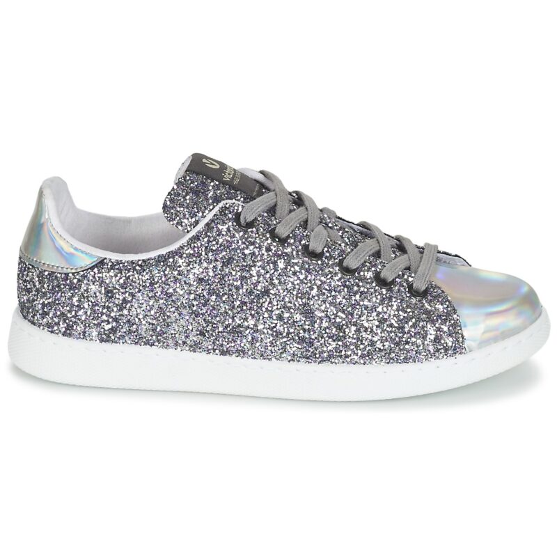 Baskets basses argent&eacute;es Victoria DEPORTIVO BASKET GLITTER pour femme - Taille 2
