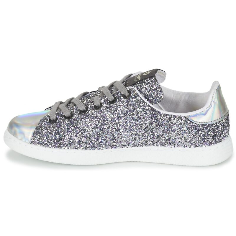 Baskets basses argent&eacute;es Victoria DEPORTIVO BASKET GLITTER pour femme - Taille 4