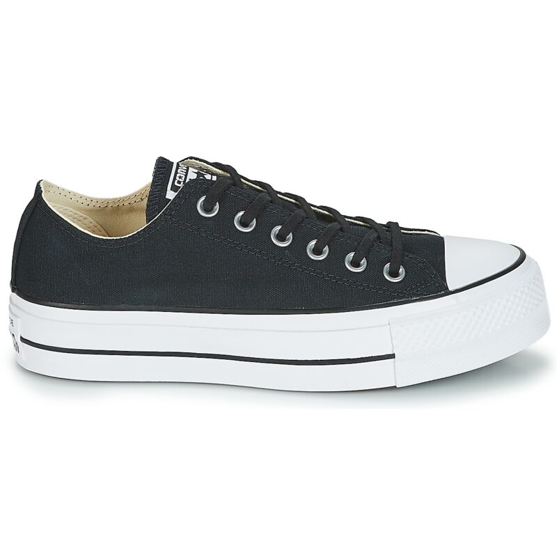 Converse Chuck Taylor All Star Lift Clean Ox Core Canvas Schwarze Low-Sneaker f&uuml;r Damen - Gr&ouml;&szlig;e 2